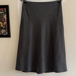 Talbots Dark Grey Wool A-Line Skirt Midi Skirt Size 8